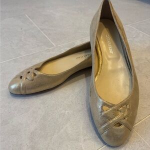 Sarah Flint Metallic Gold Flats